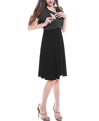 kimi + kai Maternity V-Neck Faux Wrap Nursing Dress