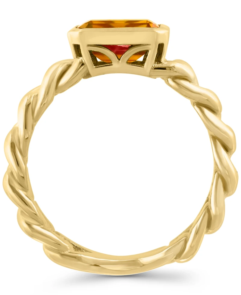 Effy Citrine Chain Link Statement Ring (1-1/2 ct. t.w.) in Gold-Plated Sterling Silver