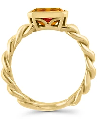 Effy Citrine Chain Link Statement Ring (1-1/2 ct. t.w.) in Gold-Plated Sterling Silver