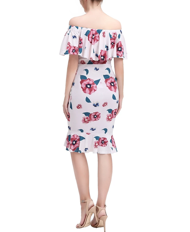 kimi + kai Maternity Floral Print Nursing Mermaid Dress