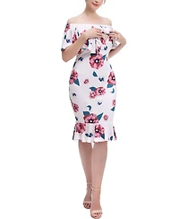kimi + kai Maternity Floral Print Nursing Mermaid Dress
