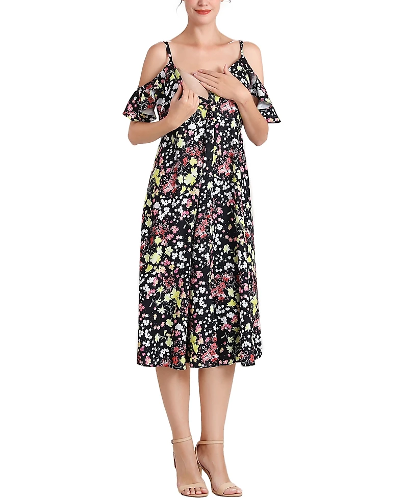 kimi + kai Maternity Esme Nursing Button Front Dress