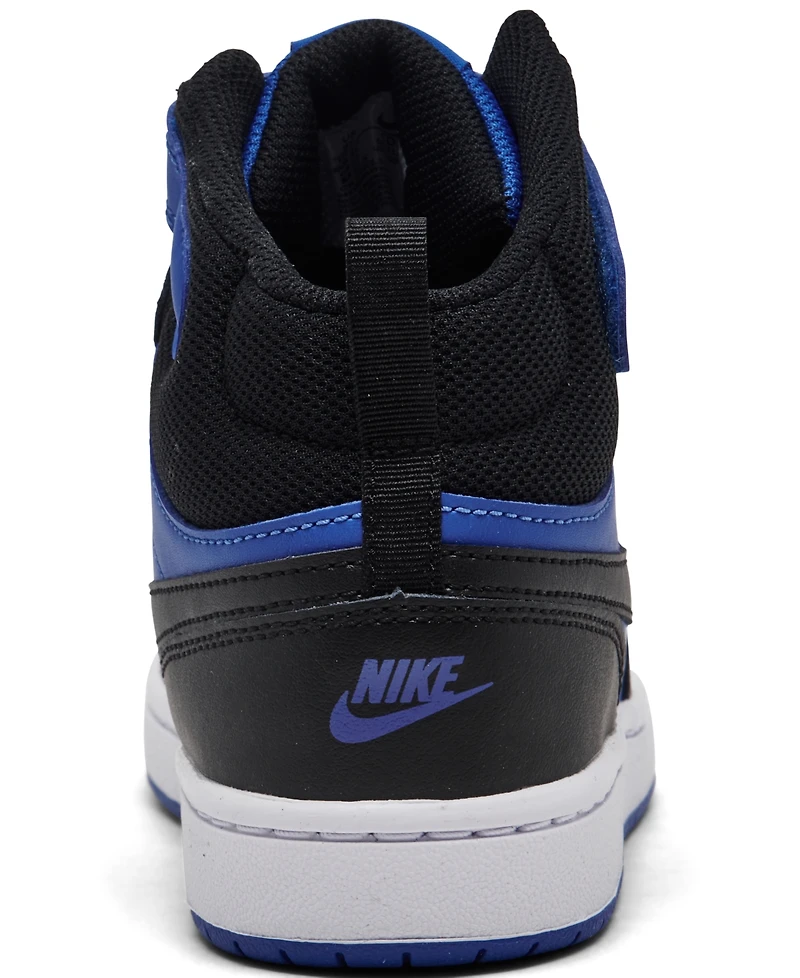 Nike Little Boys' Court Borough Mid 2 Fastening Strap Casual Sneakers from Finish Line