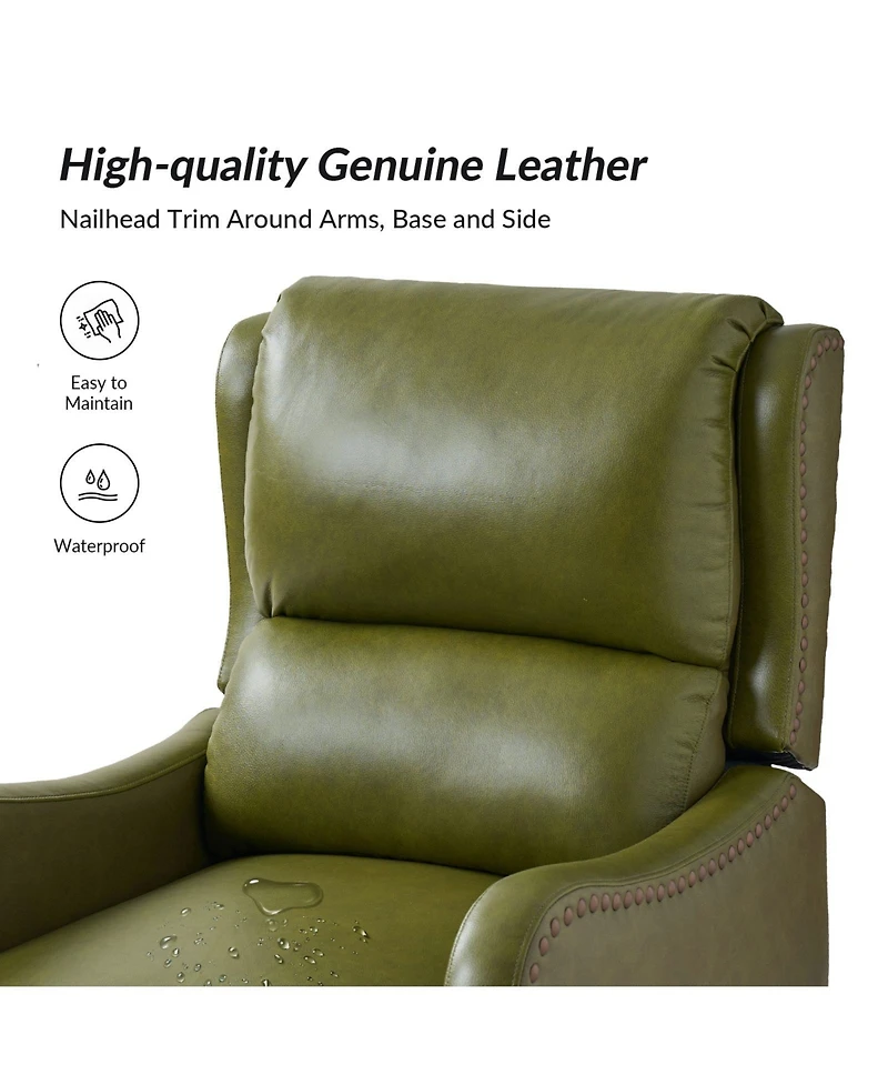 Leather Pushback Recliner chair with Adjustable Backrest for Livingroom