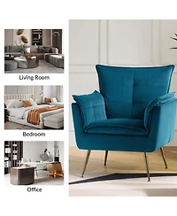 Velvet Accent Chair with Gold Legs for Living Room Bedroom