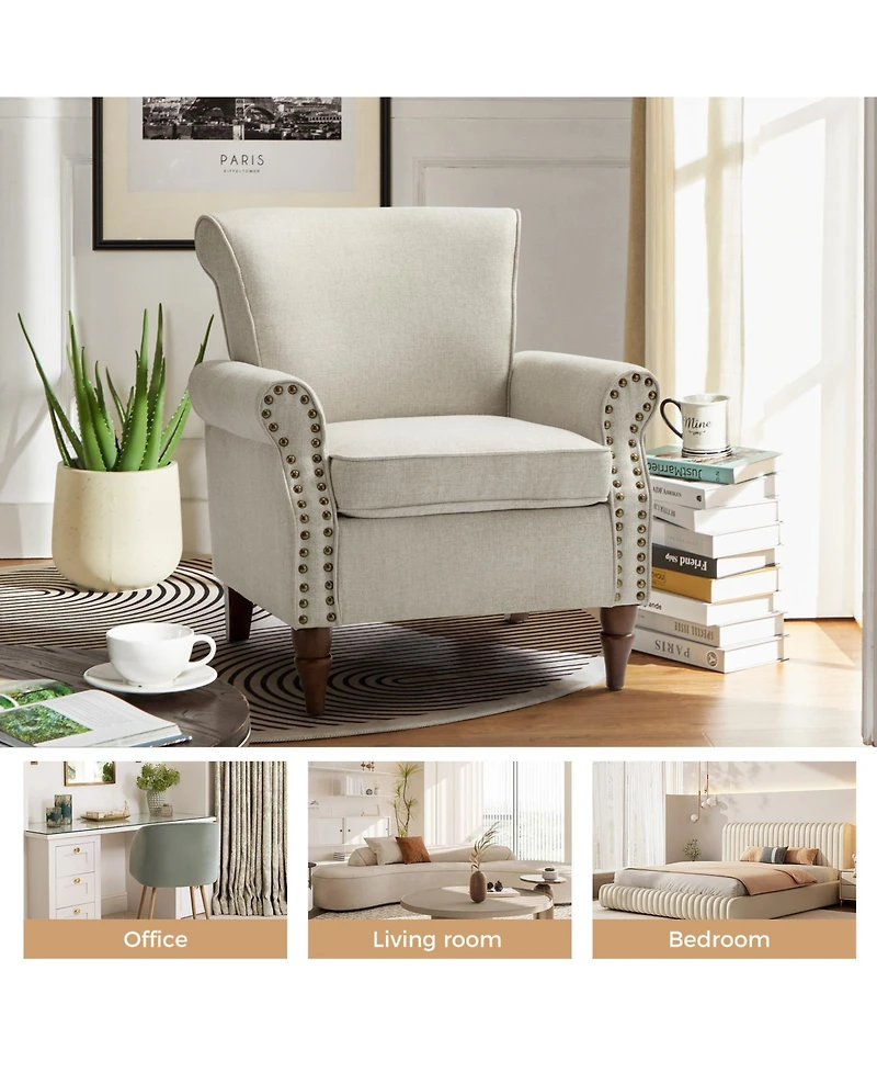 Hulala Home Iuppiter Traditional Armchair with Turned Legs