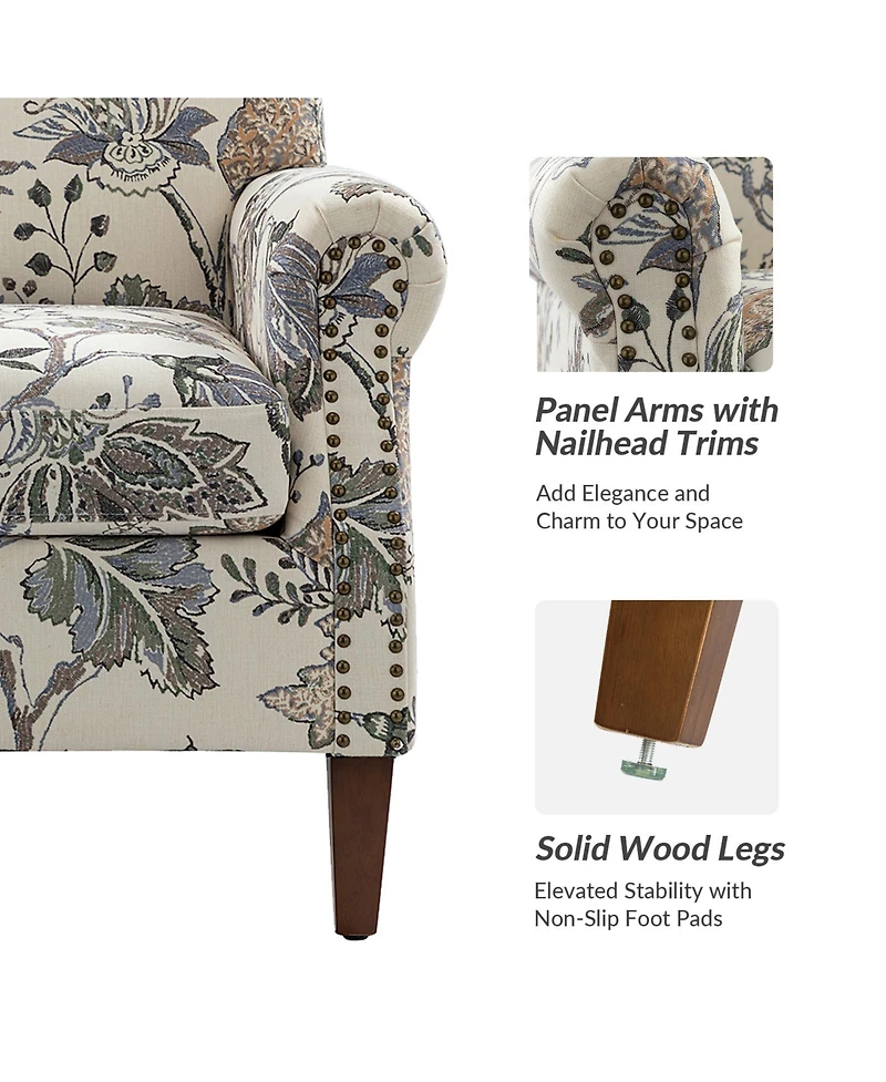 Gianluca Traditional Armchair with Nailhead Trims