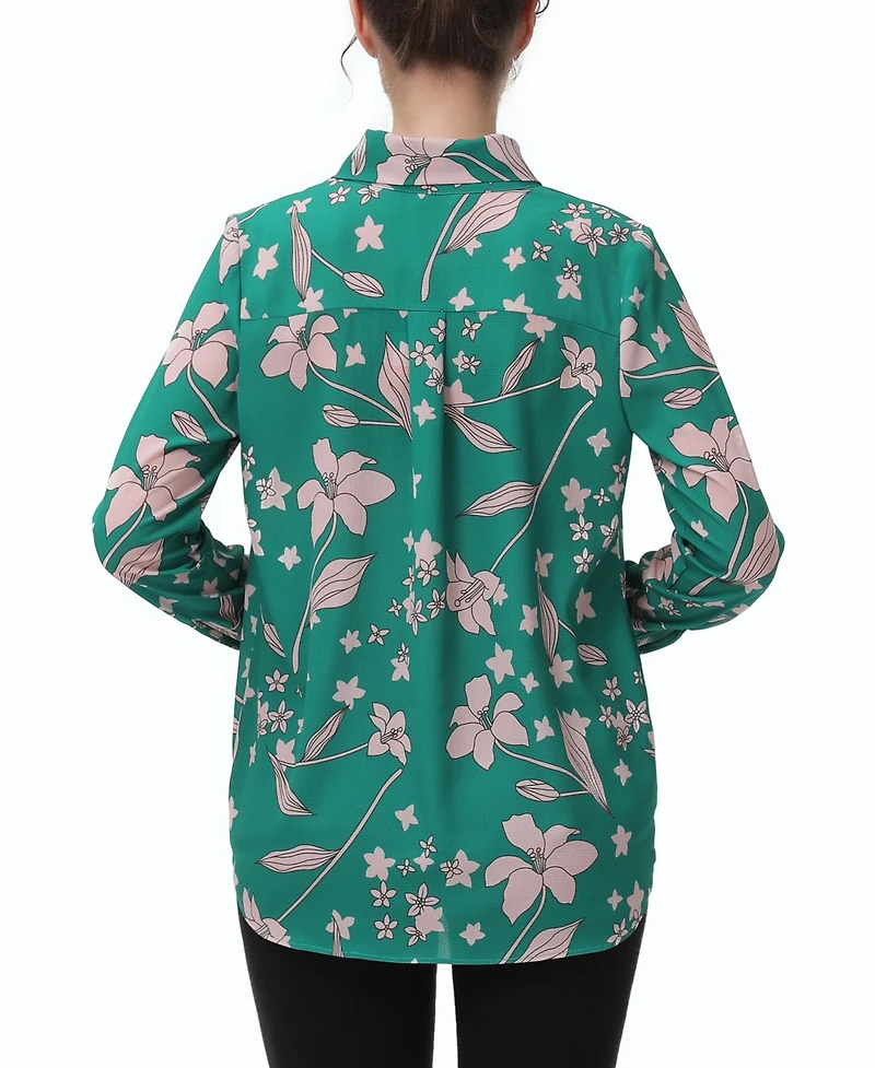 kimi + kai Maternity Tie Neck Nursing Blouse