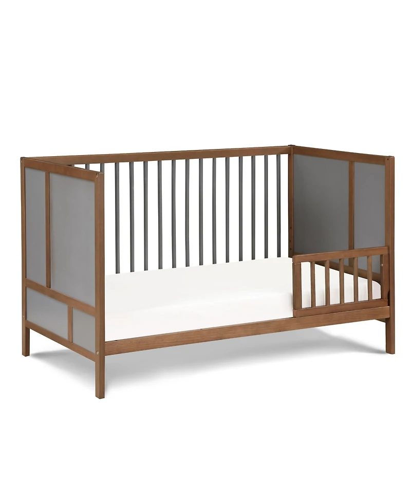 Suite Bebe Pixie Finn 3-in-1 Convertible Crib in Walnut/Charcoal