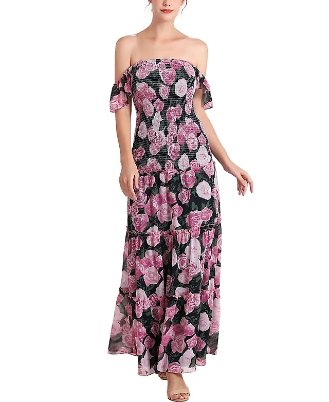 Hollister Sofia Side-Smocked Maxi Dress | Connecticut Post Mall Hollister Sofia Side-Smocked Maxi Dress | Connecticut Post Mall