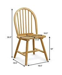 Sugift Set of 2 Vintage Windsor Wood Chair with Spindle Back for Dining Room