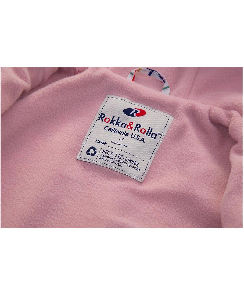 Rokka&Rolla Toddler Girls Fleece Lined Windbreaker Rain Jacket