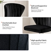 Modern Velvet Cute Armless Office Chair for Living Room Vanity Study