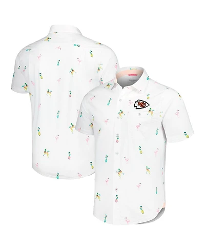 Tommy Bahama Men's White Kansas City Chiefs Nova Wave Flocktail Button-Up Shirt