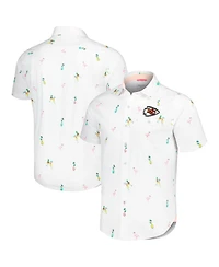 Tommy Bahama Men's White Kansas City Chiefs Nova Wave Flocktail Button-Up Shirt