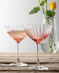 Galway Crystal Erne Cocktail / Saucer Champagne Set of 2