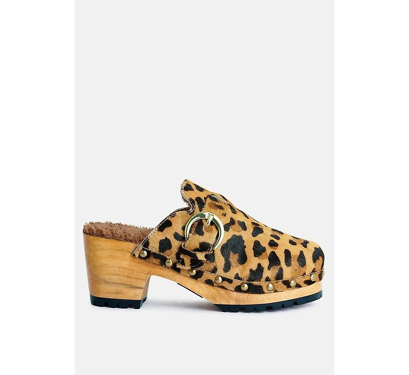 Prunus Womens Buckled Suede Round Toe Mule Clogs