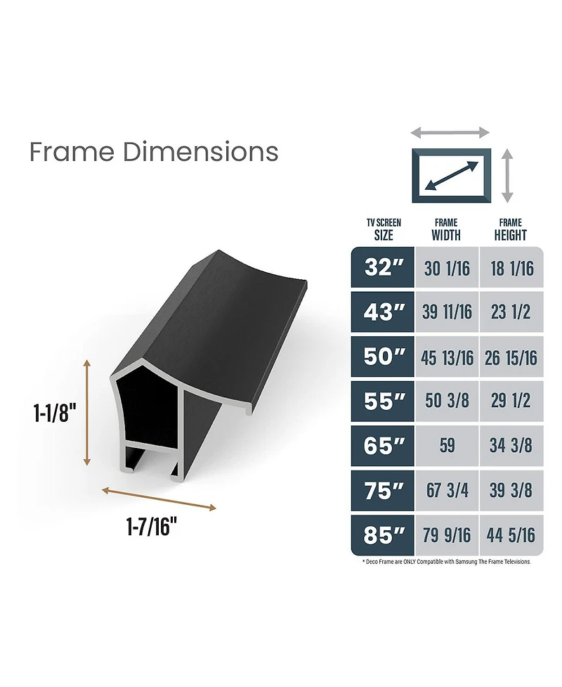 Deco Tv Frames 85" Alloy Prismatic Frame for Samsung The 2021-2024