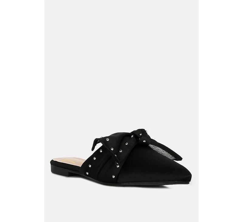 makeover studded bow flat mules