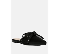 makeover studded bow flat mules