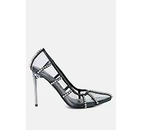 Diamante Clear Stiletto Heel Pumps
