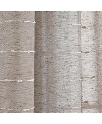 Lush Decor Farmhouse Textured Grommet Sheer Window Curtain Panels