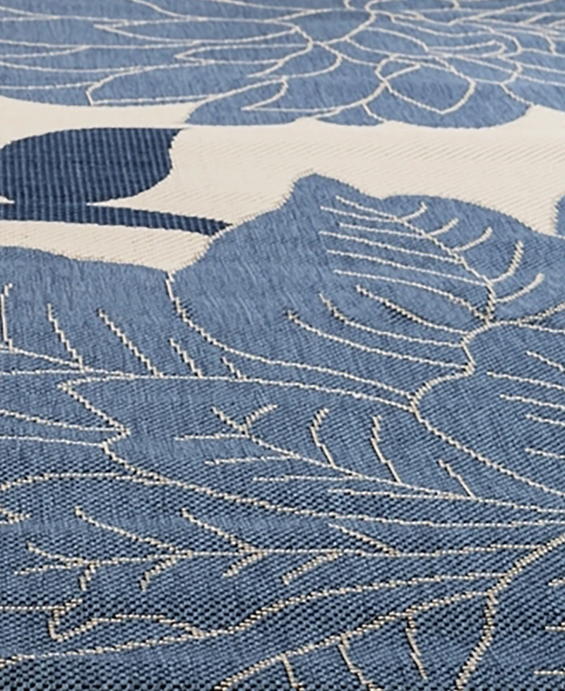 Safavieh Courtyard CY7321 Beige and Blue 5'3" x 7'7" Sisal Weave Outdoor Area Rug