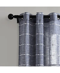 Lush Decor Farmhouse Textured Grommet Sheer Window Curtain Panels