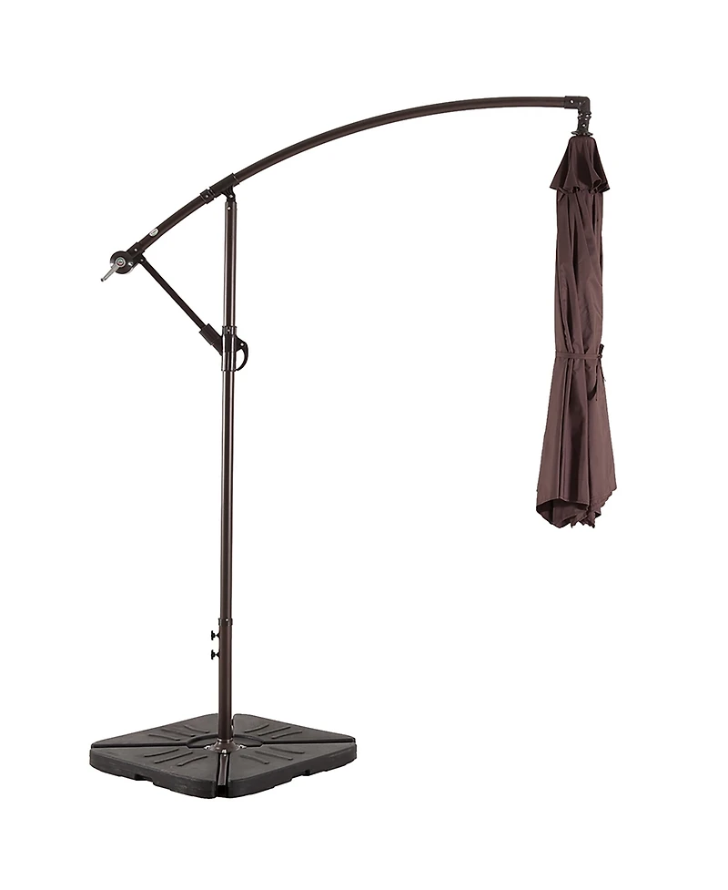 Westintrends 10 ft Outdoor Patio Cantilever Umbrella with Weight Base