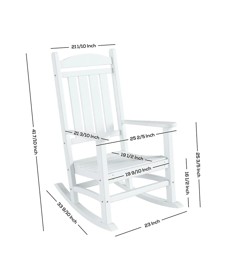 All-Weather Outdoor Patio Poly Classic Porch Rocking Chair