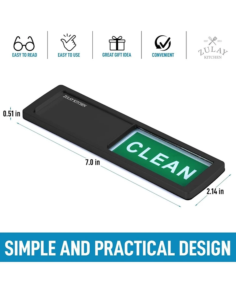 Dishwasher Clean Dirty Magnet Sign - For Stainless Steel & Other Magnetic Surfaces