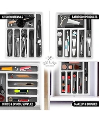 Kitchen Utensil Drawer Organizer Tray with Soft Grip Interior Lining (6 Compartment)