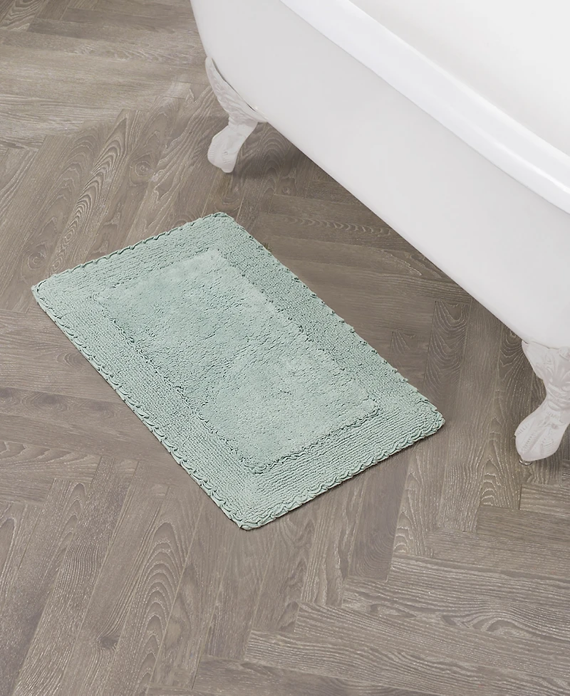 Laura Ashley Cotton Ruffled Bath Rug, 17" x 24"