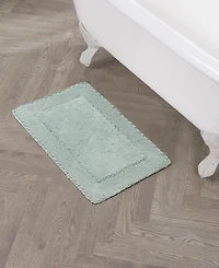 Laura Ashley Cotton Ruffled Bath Rug, 17" x 24"