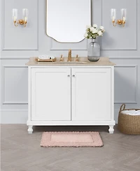 Laura Ashley Cotton Ruffled Bath Rug, 17" x 24"