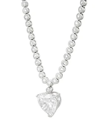 Arabella Cubic Zirconia Heart & Bezel-Set 18" Pendant Necklace in Sterling Silver