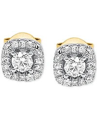 Lab-Created Diamond Halo Stud Earrings (1/2 ct. t.w.) Sterling Silver or 14K Gold-Plated