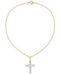 Forever Grown Diamonds Lab-Created Diamond Cross 18" Pendant Necklace (1/2 ct. t.w.) Sterling Silver or 14K Gold-Plated