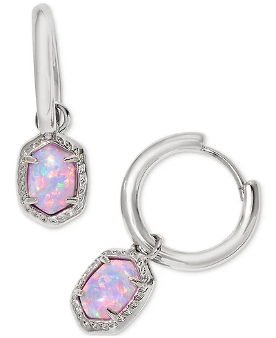 Kendra Scott 14k Framed Stone Removable Charm Huggie Hoop Earrings