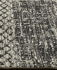 Safavieh Courtyard CY8736 Light Gray and Black 8' x 11' Sisal Weave Outdoor Area Rug