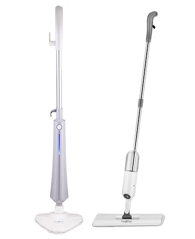 True & Tidy Complete Floor Cleaning Set with Steam Mop and Spray Mop