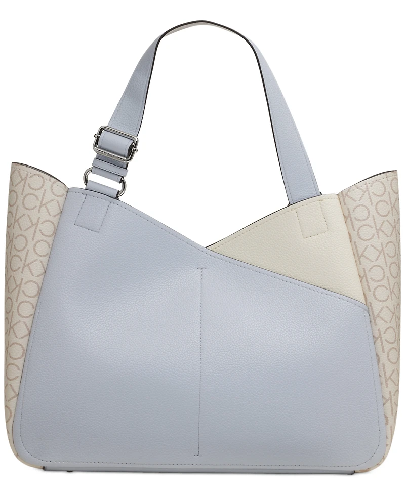 Calvin Klein Zoe Large Colorblock Monogram Tote