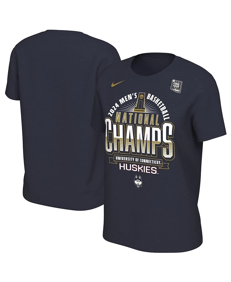 Nike Men's Navy Uconn Huskies 2024 Ncaa Men's Basketball National Champions Locker Room T-Shirt