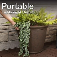 Anjelica 24" Double-Walled Polyresin Outdoor Planter with Uv-Resistant Rust Finish