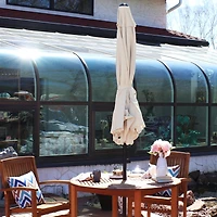 9-Foot Patio Umbrella - Push-Button Tilt and Crank Handle - Aluminum Pole and Polyester Shade Canopy