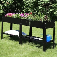 Hot Dip Galvanized Steel Raised Garden Bed with Mesh Shelf - Set of 2