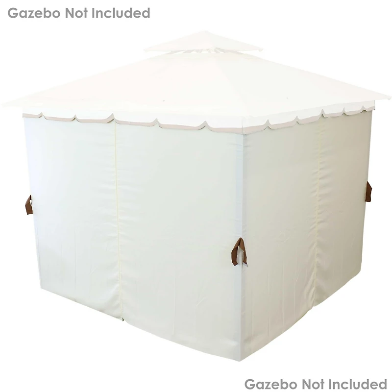 Gazebo 4-Piece Sidewall Set - Outdoor 80 Inches Tall x 103 Inches Wide Polyester Fabric Gazebo Curtains Only - Provides Shade and Privacy
