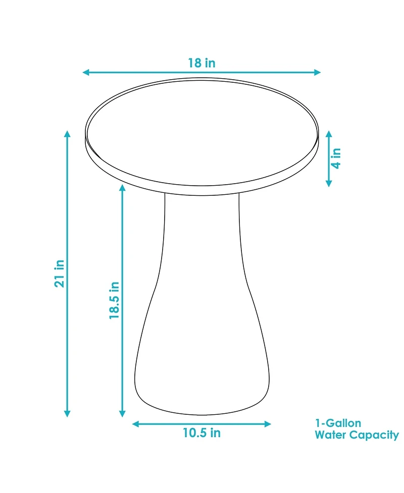 21" H Ceramic Bird Bath for Outside - Hand-Painted Outdoor Bird Bath Bowl, Uv/Frost-Resistant Finish - Galaxy Blue - Ribbed Pedestal