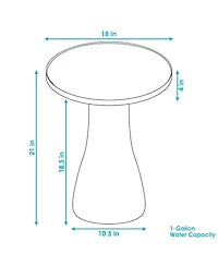 21" H Ceramic Bird Bath for Outside - Hand-Painted Outdoor Bird Bath Bowl, Uv/Frost-Resistant Finish - Galaxy Blue - Ribbed Pedestal