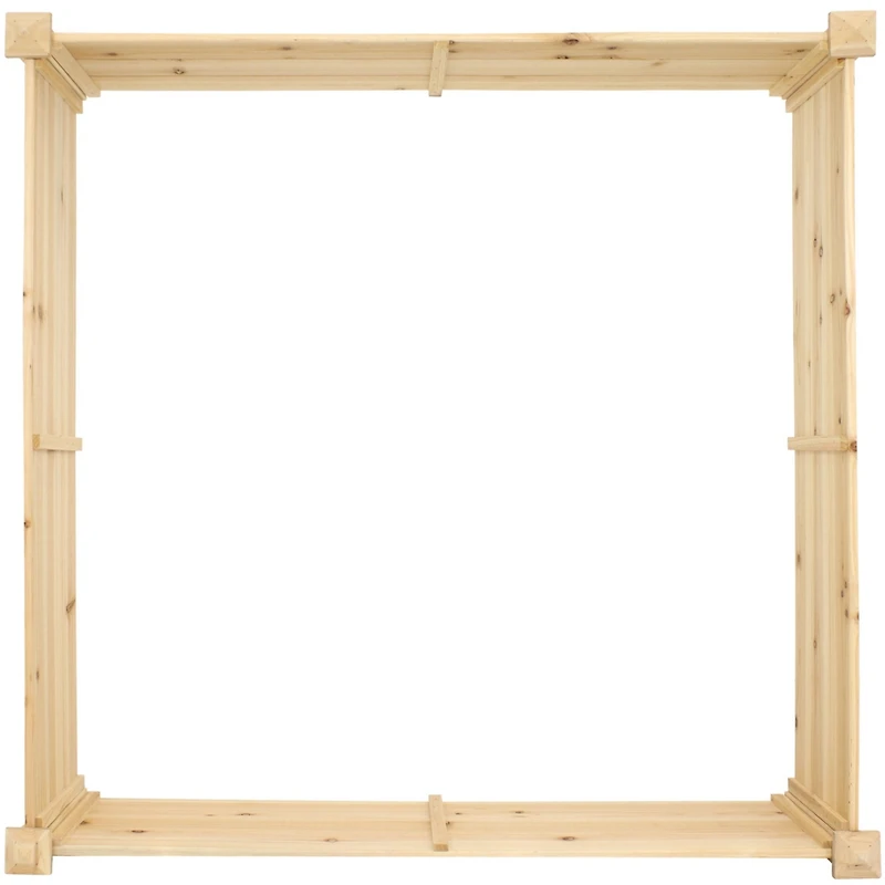 Square Wood Raised Garden Bed - Outdoor Elevated Planter Box for Flower, Vegetable, and Herb Gardening - 4 x 4